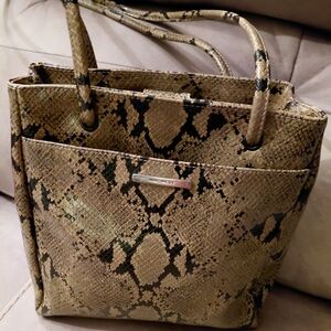Nine West Brown Snakeskin Tote